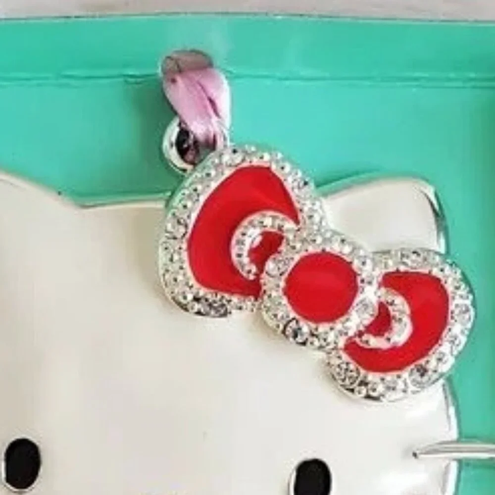Hello Kitty Collectible Ornament Wearing Pink Dress & A Red Bow